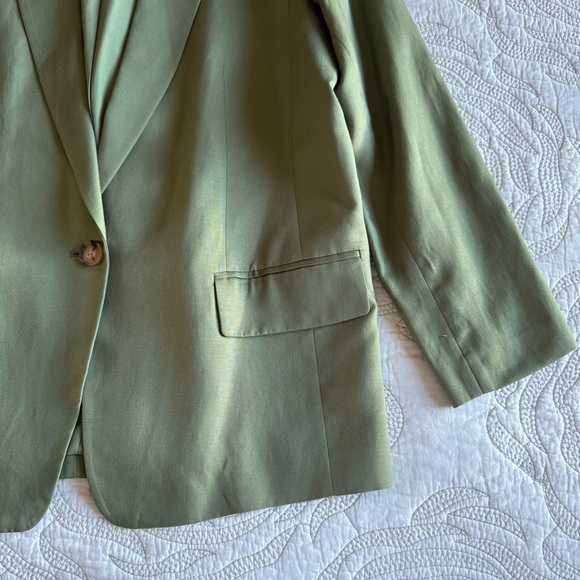 Loft - Petite Relaxed Fluid Blazer - Olive Green - Picture 3 of 13